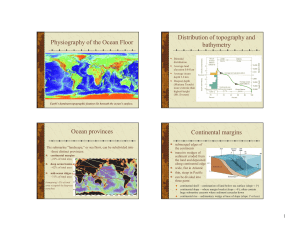 Physiography of the Ocean Floor Distribution of topography and