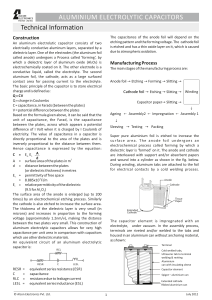 Technical Information ALUMINIUM ELECTROLYTIC CAPACITORS