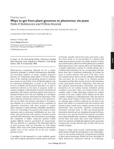 Ways to get from plant genomes to phenomes: via