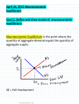 Goal 1: Define and draw model of macroeconomic equilibrium