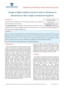 Change of Alpha-Amylase Activity in Saliva in Response to Blood