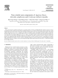 Non-volatile taste components of Agaricus blazei, Antrodia