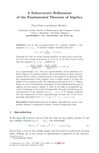 A Subrecursive Refinement of the Fundamental Theorem of Algebra