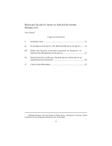 Resource Scarcity from an Applied Economic Perspective