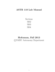 ASTR 110 Lab Manual Sections M02 M03 M04