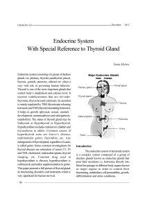 Endocrine System With Special Reference to Thyroid Gland