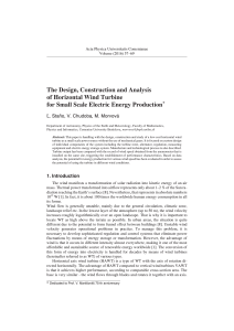 The Design, Construction and Analysis of Horizontal Wind Turbine