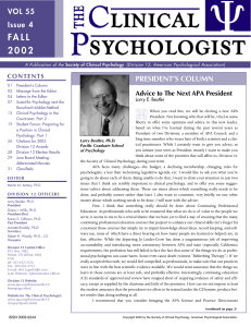 FA L L 2 0 0 2 - Society of Clinical Psychology