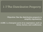 1-7 The Distributive Property