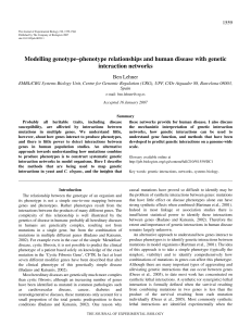 Modelling genotype–phenotype relationships and human disease