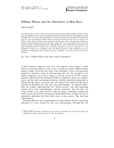 William Wilson and the Absorption of Beta Rays