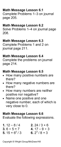Math Messages Vol. 2