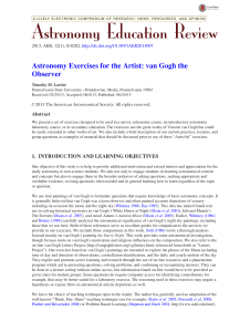Astronomy Exercises for the Artist: Van Gogh the