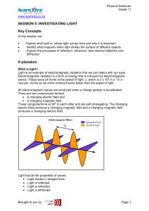 SESSION 5: INVESTIGATING LIGHT Key Concepts X