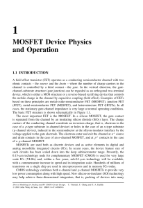 MOSFET Device Physics and Operation