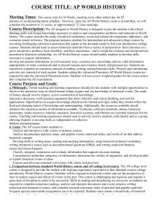 COURSE TITLE: AP WORLD HISTORY Meeting Times
