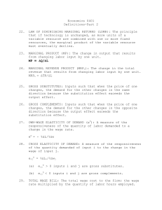 Economics 0401 Definitions-Part 2 22. LAW OF DIMINISHING