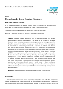 Unconditionally Secure Quantum Signatures