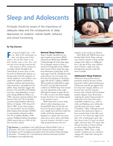 Sleep and Adolescents - National Association of School Psychologists