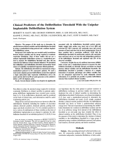 Clinical predictors of the defibrillation threshold with the