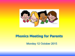 Phonics Meeting for Parents