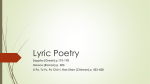 Lyric Poetry