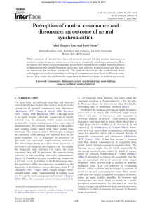 Perception of musical consonance and dissonance: an outcome of