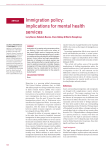 Immigration policy: implications for mental health services