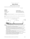 TOPS Optical Bench Finding Focal Length of Lenses and