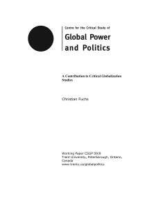 A Contribution to Critical Globalization Studies