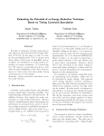 Evaluating the Potential of an Energy Reduction Technique Based