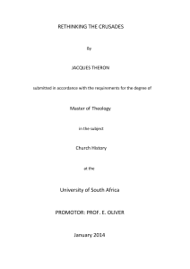 RETHINKING THE CRUSADES University of South Africa