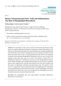 Dietary Polyunsaturated Fatty Acids and Inflammation