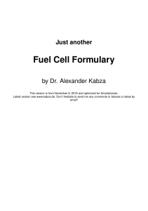 Fuel Cell Formulary