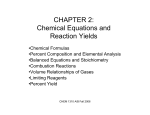 CHAPTER 2: Chemical Equations and Reaction Yields