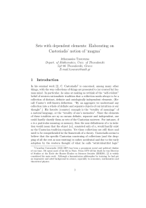 Sets with dependent elements: Elaborating on Castoriadis` notion of
