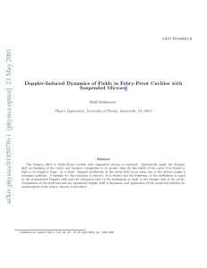 Doppler-Induced Dynamics of Fields in Fabry