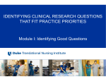 identifying clinical research questions that fit practice priorities