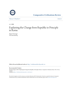 Explaining the Change from Republic to Principle in Rome
