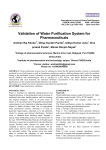 Validation of Water Purification System for Pharmaceuticals