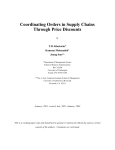 Coordinating Orders in Supply Chains Through Price Discounts