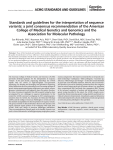 Standards and guidelines for the interpretation of sequence