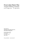 Preservation Master Plan Virginia Military Institute