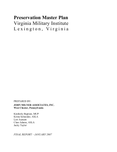 Preservation Master Plan Virginia Military Institute