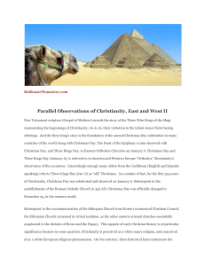 Parallel Observations of Christianity, East and