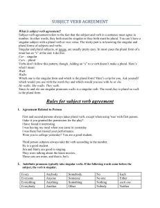 Rules for subject verb agreement