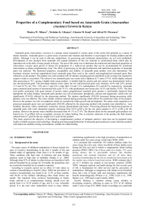 Properties of a Complementary Food based on Amaranth Grain