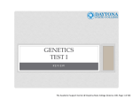 Genetics Test I Review - Daytona State College