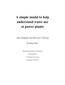 A simple model to help understand water use at power plants