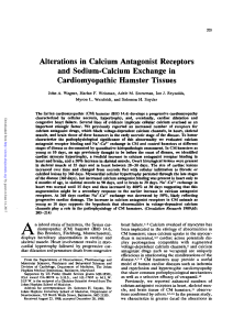 Alterations in Calcium Antagonist Receptors and Sodium